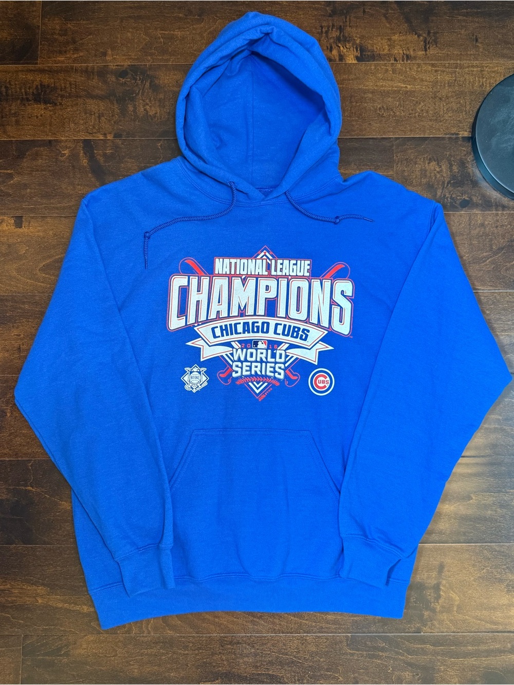 Chicago Cubs National League Champions Blue Hoodie Mens Size Medium